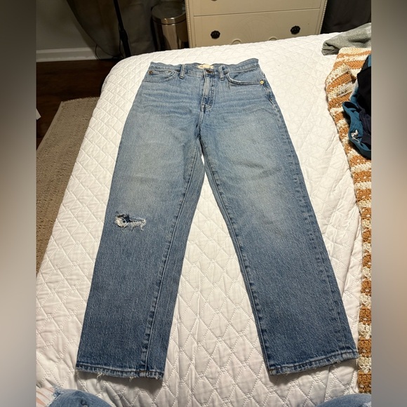 Madewell Denim - Madewell Classic Straight Distressed High Waisted Jean